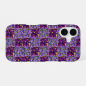 Lila Stiefmütterchen-Typografie, iPhone 16 Hülle (Rückseite (Horizontal))