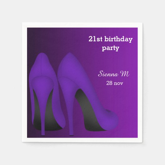 Lila Stilettos Serviette (Vorderseite)