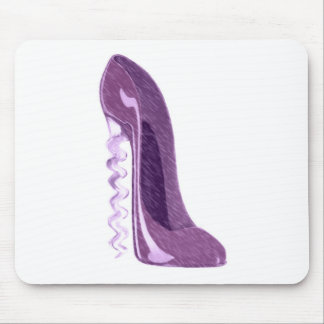 Lila Stilettschuh des Korkenziehers Mousepad