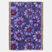 Lila stilisierte Blume Decke (Vorderseite Vertikal)
