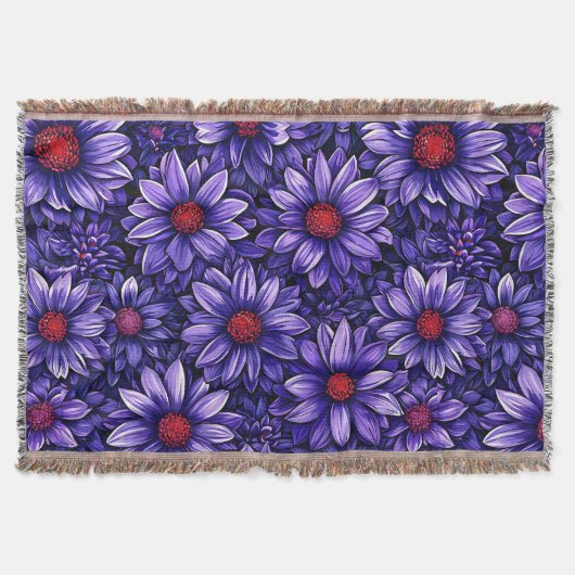 Lila stilisierte Blume Decke (Vorderseite)