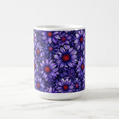 Lila stilisierte Blume Kaffeetasse (Mittel)