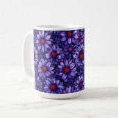 Lila stilisierte Blume Kaffeetasse (Vorderseite Links)