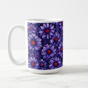 Lila stilisierte Blume Kaffeetasse