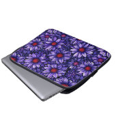 Lila stilisierte Blume Laptopschutzhülle (Vorne Knopf)