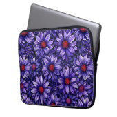 Lila stilisierte Blume Laptopschutzhülle (Vorderseite Links)