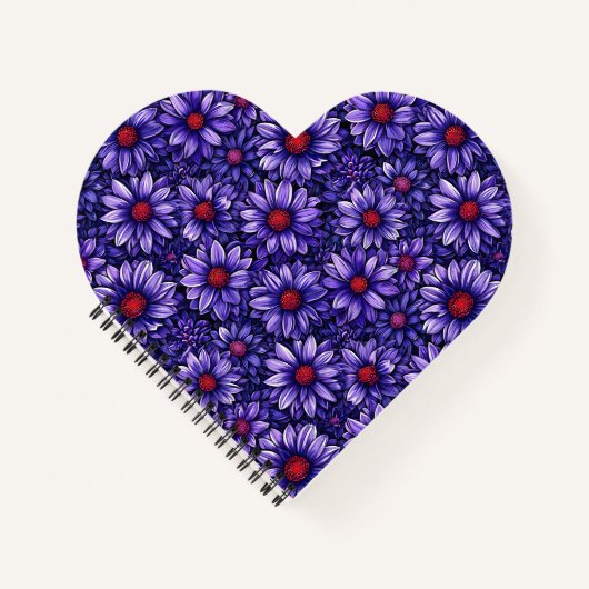 Lila stilisierte Blume Notizblock (Vorderseite)