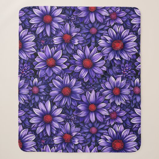 Lila stilisierte Blume Sherpadecke (Vorderseite)