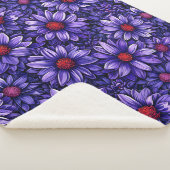 Lila stilisierte Blume Sherpadecke (3/4)