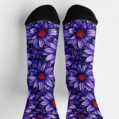 Lila stilisierte Blume Socken (Oben)
