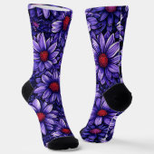 Lila stilisierte Blume Socken (Gewinkelt)