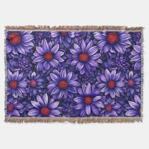 Lila stilisiertes Blumenmuster Decke
