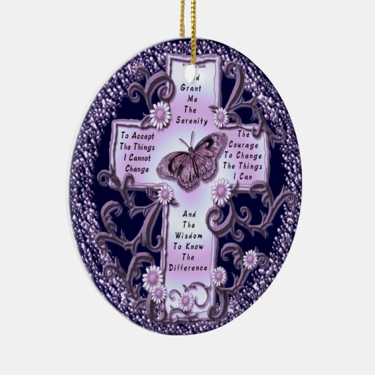 Lila Stille Gebetskornament Keramik Ornament (Rechts)