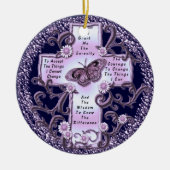 Lila Stille Gebetskornament Keramik Ornament (Vorne)