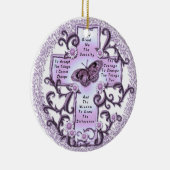 Lila Stille Gebetskornament Keramik Ornament (Rechts)