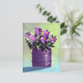 Lila Stillleben Postkarte (Stehend Vorderseite)