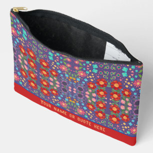 Lila, stilvolle Floral Muster - kundenspezifische Zubehörtasche