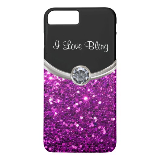 Lila stilvolles Bling Case-Mate iPhone Hülle (Rückseite)