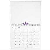 Lila, stilvolles Blumenmandala-Design auf einem du Kalender (Jan 2026)