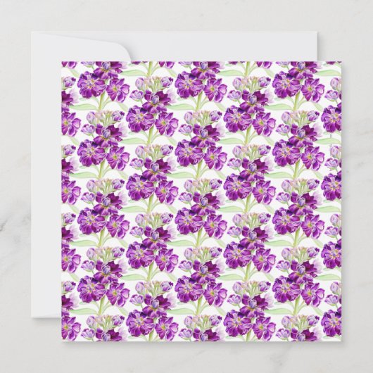 Lila Stock Blume Hochzeitsfeiern ungerade Datum Einladung (Rückseite)