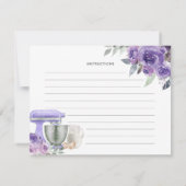 Lila Stock der Küche Brautparty Rezept Karte (Rückseite)