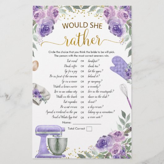 Lila Stock die Küche würde sie eher spielen (Vorderseite)