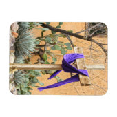 Lila Stolz über Kreuz in der Albuquerque Kirche Magnet (Horizontal)