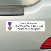 lila, stolzer Enkel eines Weltkrieg-Heldes… Autoaufkleber (Auf Auto)