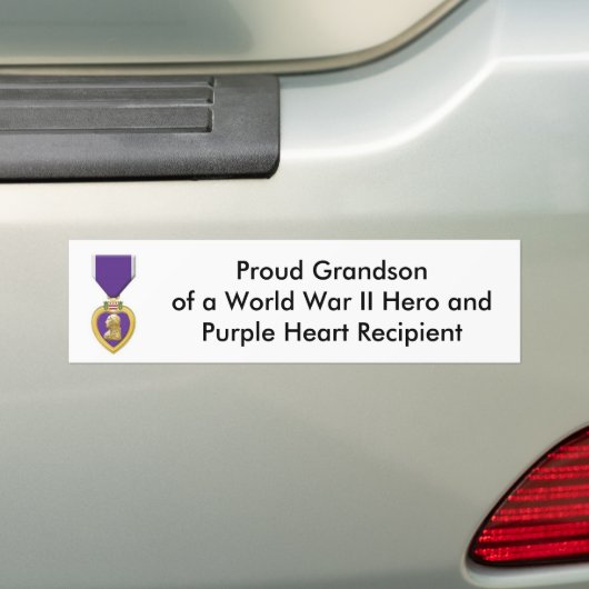 lila, stolzer Enkel eines Weltkrieg-Heldes… Autoaufkleber (Auf Auto)