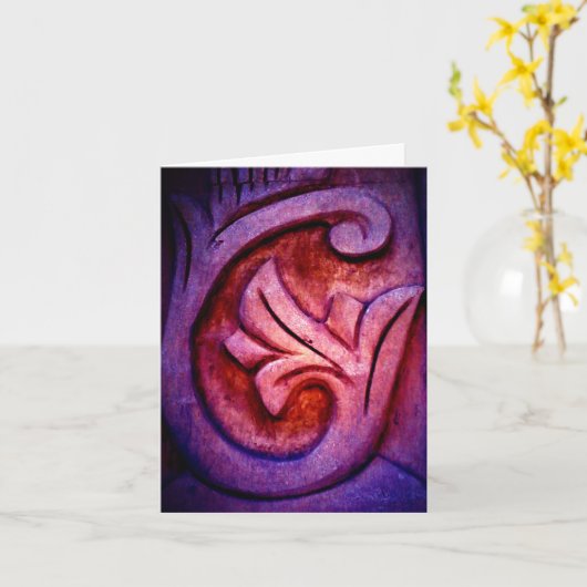 Lila Stone Art Karte (Gelbe Blume)