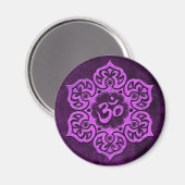 Lila Stone Floral Om Magnet (Vorderseite/Rückseite)