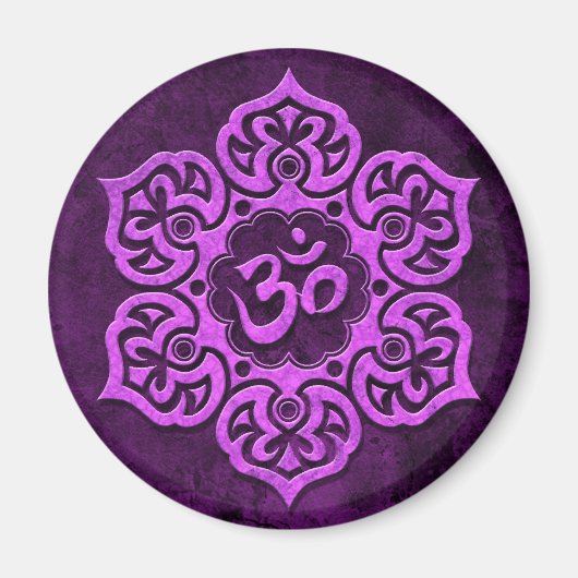 Lila Stone Floral Om Magnet (Vorne)