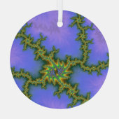 Lila Storm Fraktal Abstrakt Suncatcher Ornament Aus Glas (Rückseite)