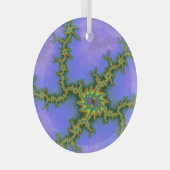 Lila Storm Fraktal Abstrakt Suncatcher Ornament Aus Glas (Vorderseite Rechts)
