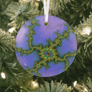 Lila Storm Fraktal Abstrakt Suncatcher Ornament Aus Glas