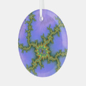 Lila Storm Fraktal Abstrakt Suncatcher Ornament Aus Glas (Vorderseite links)