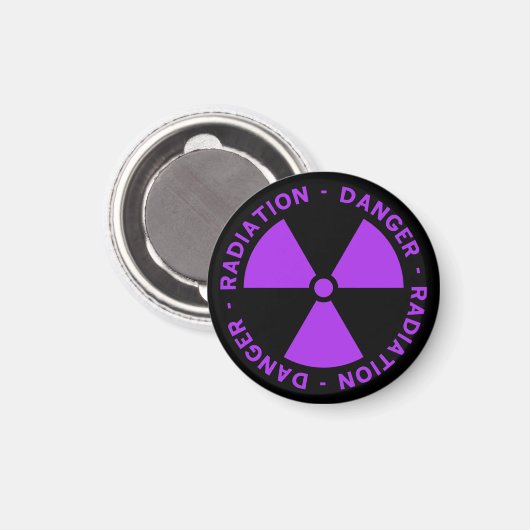 Lila Strahlenwarnung Magnet (Vorderseite/Rückseite)