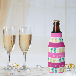 Lila Strand mit rosa Streifen Flaschenkühler