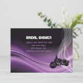 Lila Straßenradfahrer Hochzeitsdusche Einladung (Stehend Vorderseite)