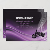 Lila Straßenradfahrer Hochzeitsdusche Einladung (Vorne/Hinten)
