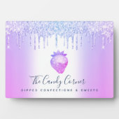 Lila Strawberry Glitzer Tropfen Koch Dessert Süßig Fotoplatte (Vorderseite)