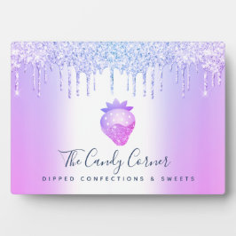 Lila Strawberry Glitzer Tropfen Koch Dessert Süßig Fotoplatte