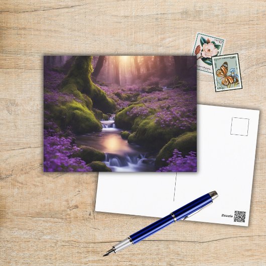 Lila Stream Postkarte