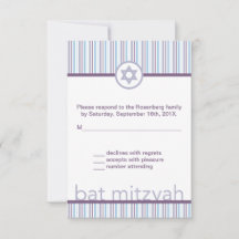 Lila Streifen Bat Mitzvah UAWG Repcard