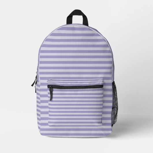Lila Streifen Bedruckter Rucksack (Vorderseite)