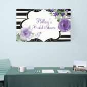 Lila, Streifen, Blumen, Brautparty-Fahne Banner (Messeveranstaltung)