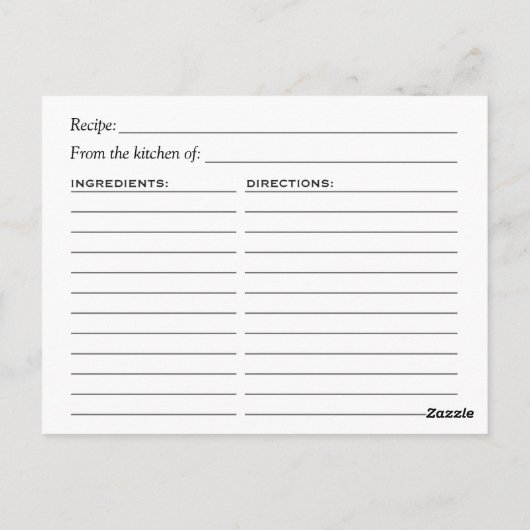 Lila Streifen Brautparty Rezept Karte (Rückseite)