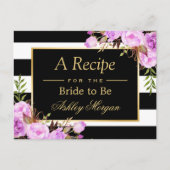 Lila Streifen Brautparty Rezept Karte (Vorderseite)