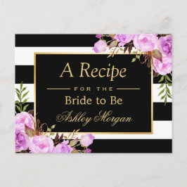Lila Streifen Brautparty Rezept Karte