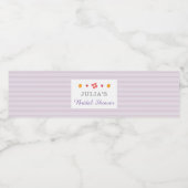 Lila Streifen Brautparty Wasserflaschenetikett (Einzelnes Label)